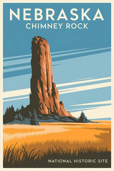 Nebraska Vintage Travel Poster