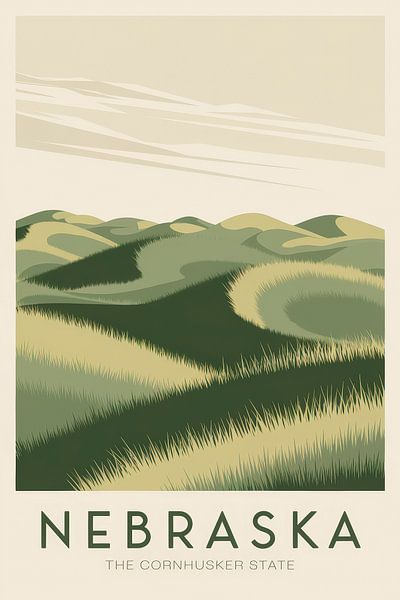 Nebraska Vintage Travel Poster