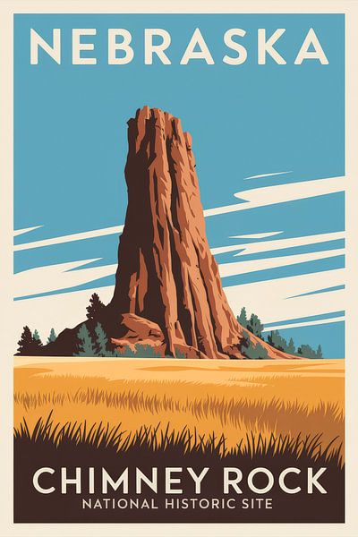 Nebraska Vintage Travel Poster