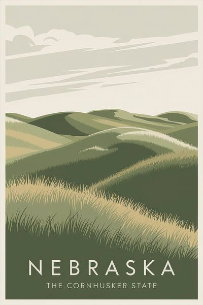 Nebraska Vintage Travel Poster