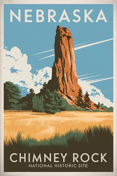 Nebraska Vintage Travel Poster