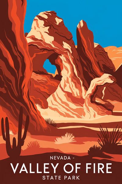 Nevada Vintage Travel Poster