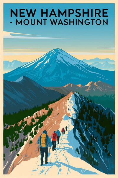 New Hampshire Vintage Travel Poster