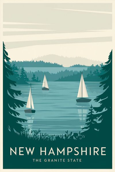 New Hampshire Vintage Travel Poster