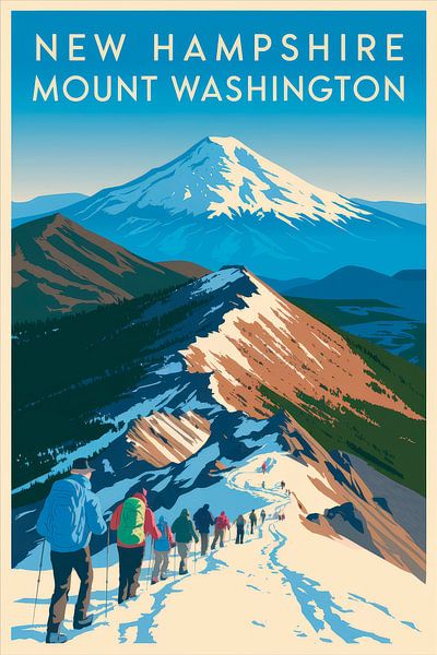 New Hampshire Vintage Travel Poster