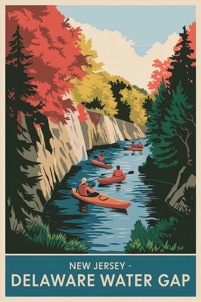 New Jersey - Delaware Water Gap Vintage Travel Poster