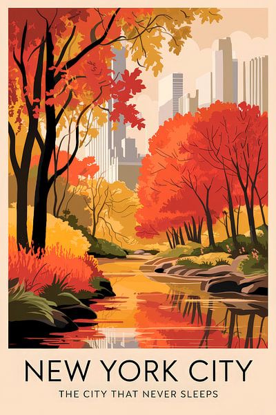 New York City Vintage Travel Poster