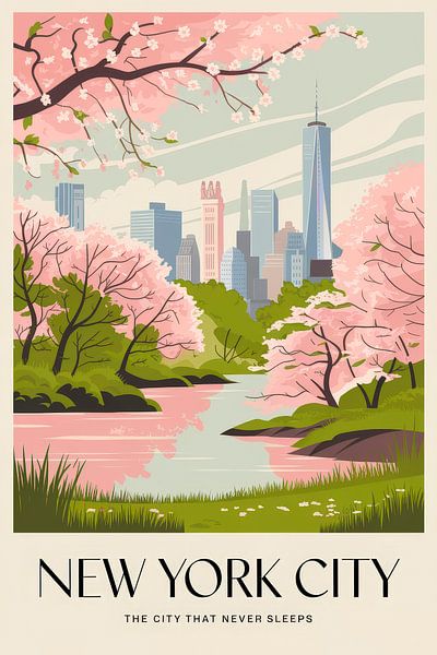 New York City Vintage Travel Poster