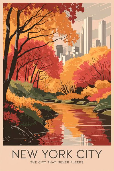 New York City Vintage Travel Poster