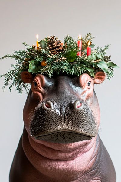 Nilpferd Weihnachten