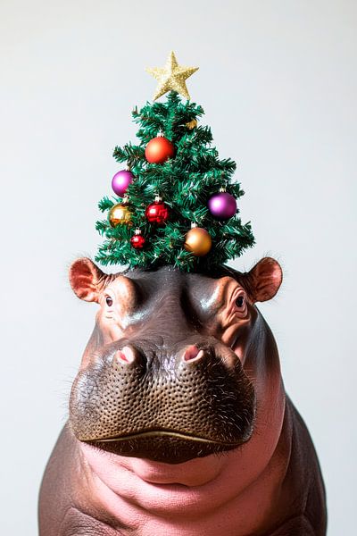 Nilpferd Weihnachten