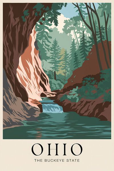 Ohio Vintage Travel Poster