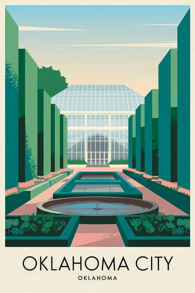 Oklahoma City Vintage Travel Poster