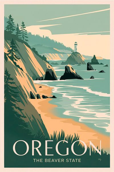 Oregon Vintage Travel Poster