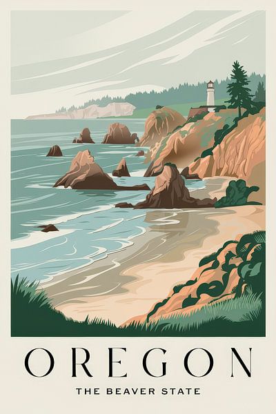 Oregon Vintage Travel Poster