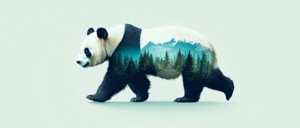 Panda in der Wildnis