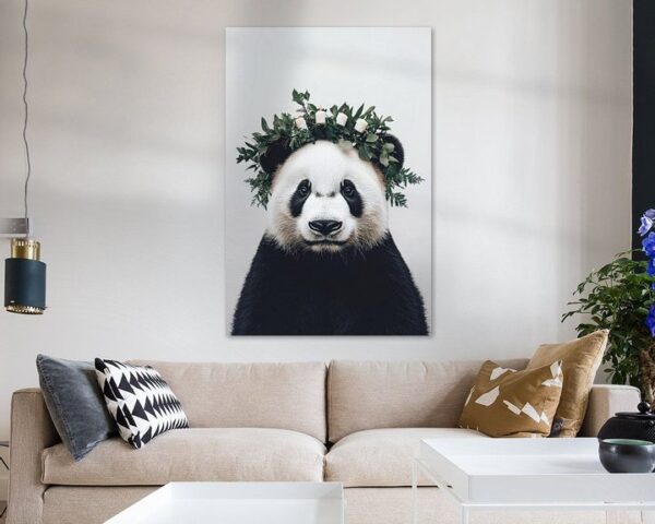 Panda mit Kranz