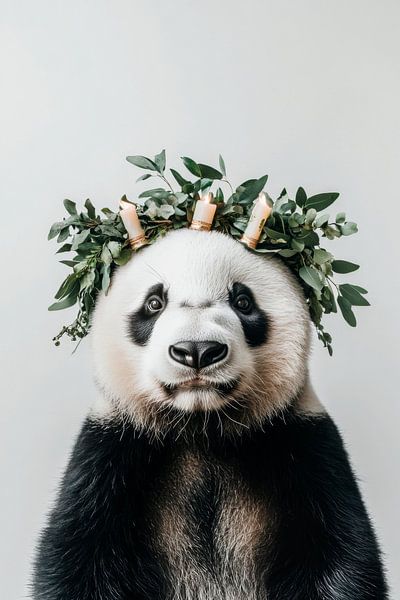 Panda mit Kranz