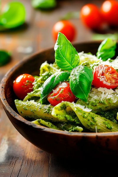 Pasta mit Basilikum und Kirschtomaten