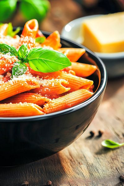 Pasta-Penne mit frischem Basilikum – Köstlich