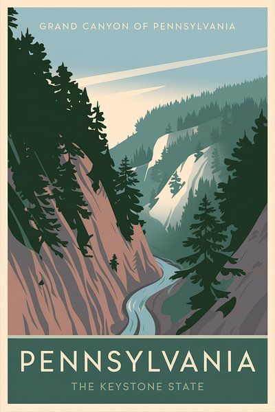 Pennsylvania Vintage Travel Poster