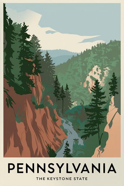 Pennsylvania Vintage Travel Poster