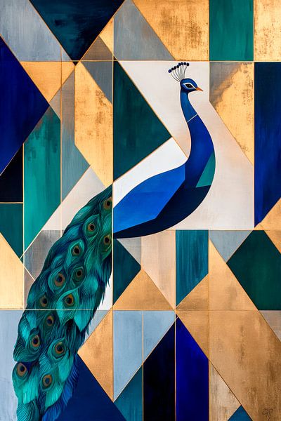 Pfau in geometrischer Eleganz – Farbenspiel