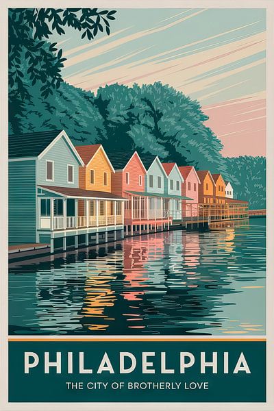 Philadelphia Vintage Travel Poster