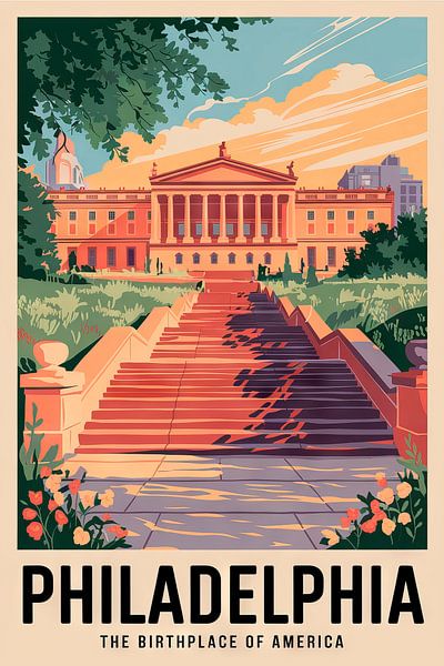 Philadelphia Vintage Travel Poster