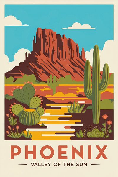 Phoenix, Arizona Vintage Travel Poster