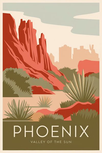 Phoenix, Arizona Vintage Travel Poster