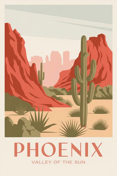 Phoenix, Arizona Vintage Travel Poster