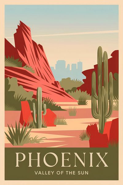 Phoenix, Arizona Vintage Travel Poster