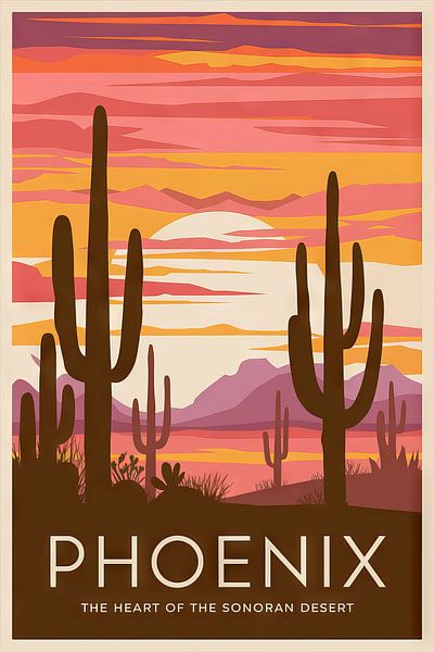 Phoenix, Arizona Vintage Travel Poster