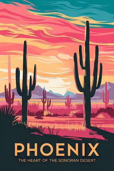 Phoenix, Arizona Vintage Travel Poster