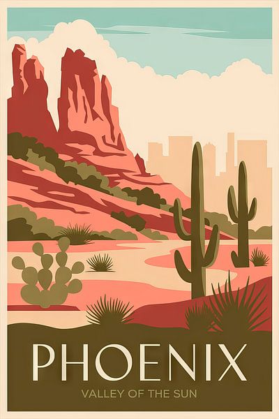 Phoenix, Arizona Vintage Travel Poster