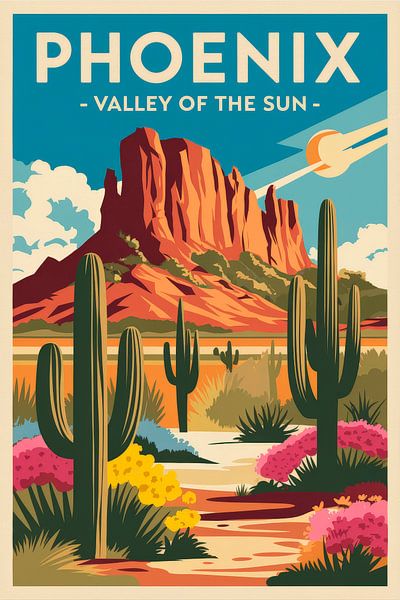 Phoenix, Arizona Vintage Travel Poster