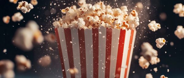 Popcorn Explosion aus dem Behälter – Leckerbiss