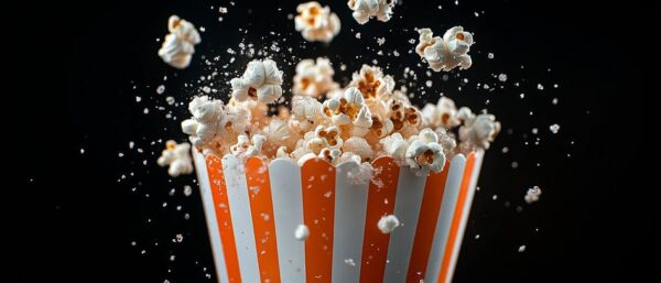 Popcorn-Explosion in buntem Becher