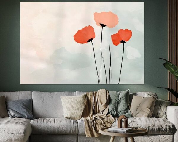 Poppies im sanften Pastell – Minimalistisch