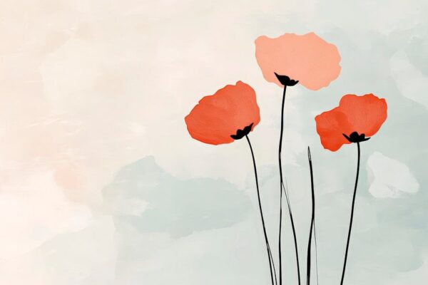 Poppies im sanften Pastell – Minimalistisch