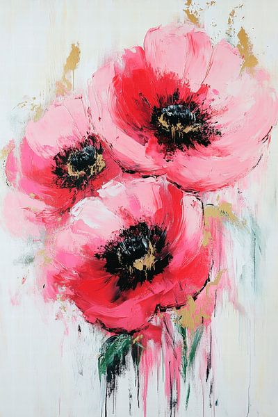 Poppies in kräftigen Farben – Kunstwerk