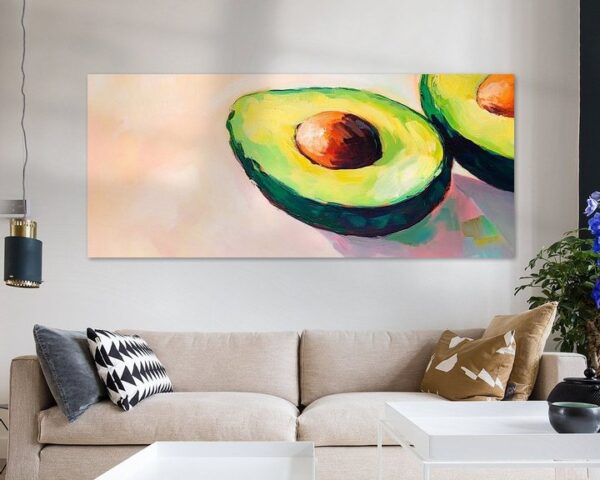 Reife Avocados in lebendigem Aquarell