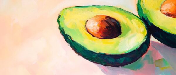 Reife Avocados in lebendigem Aquarell