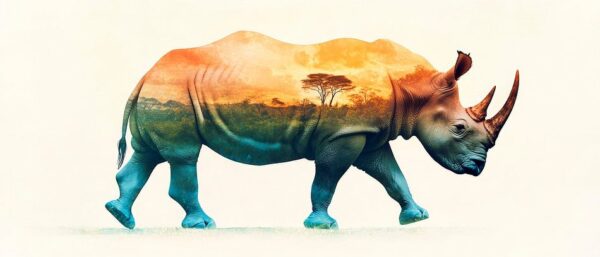 Rhino mit Landschaft