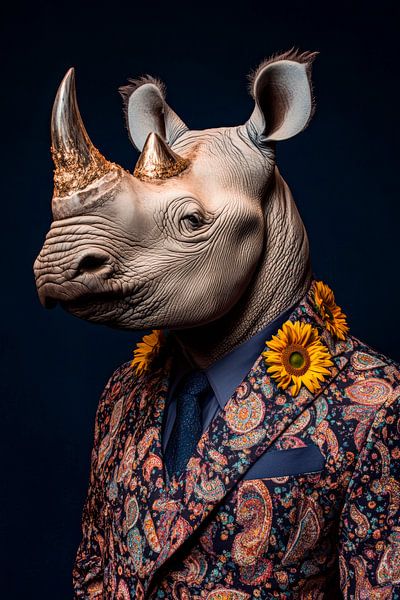 Rhino-Mode: Eleganz mit Blumenakzent