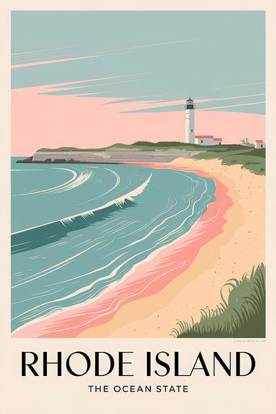 Rhode Island Vintage Travel Poster