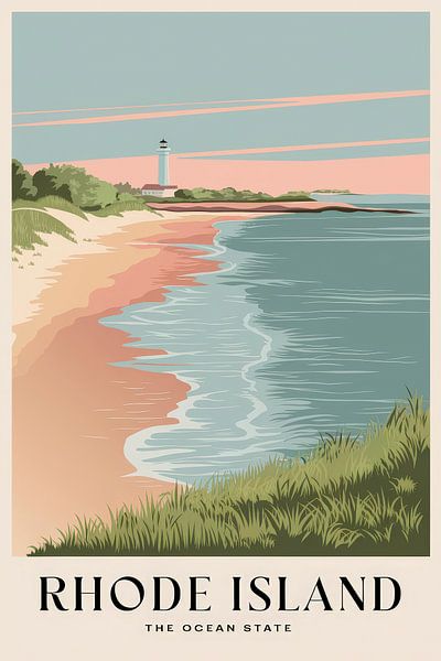 Rhode Island Vintage Travel Poster