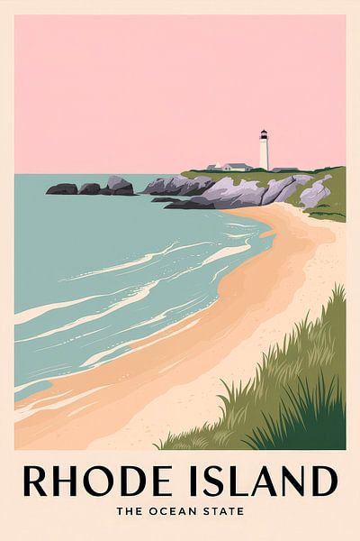 Rhode Island Vintage Travel Poster