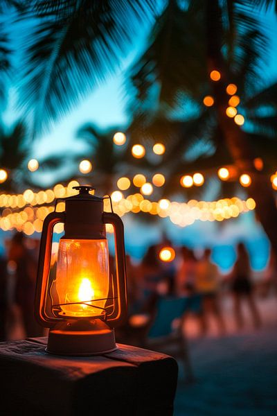 Romantische Strandatmosphäre bei Nacht